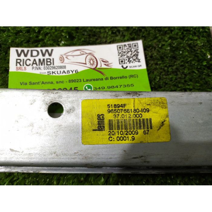 SISTEMA ALZAVETRO ALZACRISTALLO POSTERIORE SINISTRA PEUGEOT 207 1.6 HDI 2009