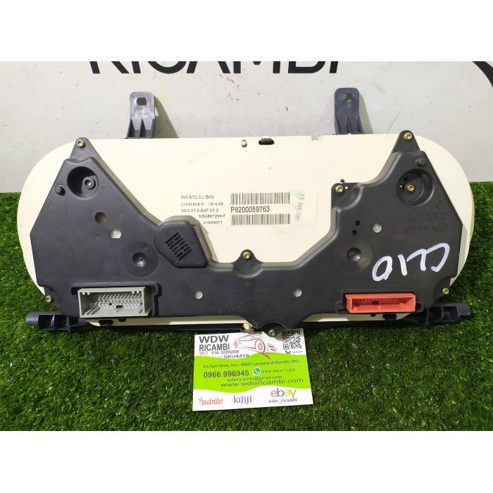 STRUMENTAZIONE QUADRO TACHIMETRO CONTACHILOMETRI RENAULT CLIO 2002 II SERIE