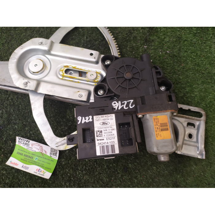 7M5T14B534CD MECCANISMO ALZAVETRO + MOTORINO POST DESTRO DX FORD KUGA 2013