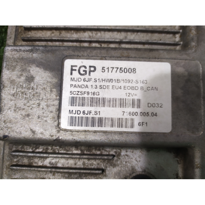 51775008 CENTRALINA MOTORE ECU FIAT PANDA ( 169 ) 2° SERIE 1.3 MJT 70CV 