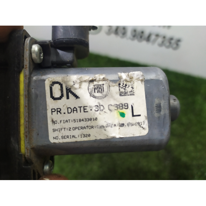 MOTORINO ALZAVETRO ALZACRISTALLO ANTERIORE ANT SINISTRO SX FIAT PANDA 3°