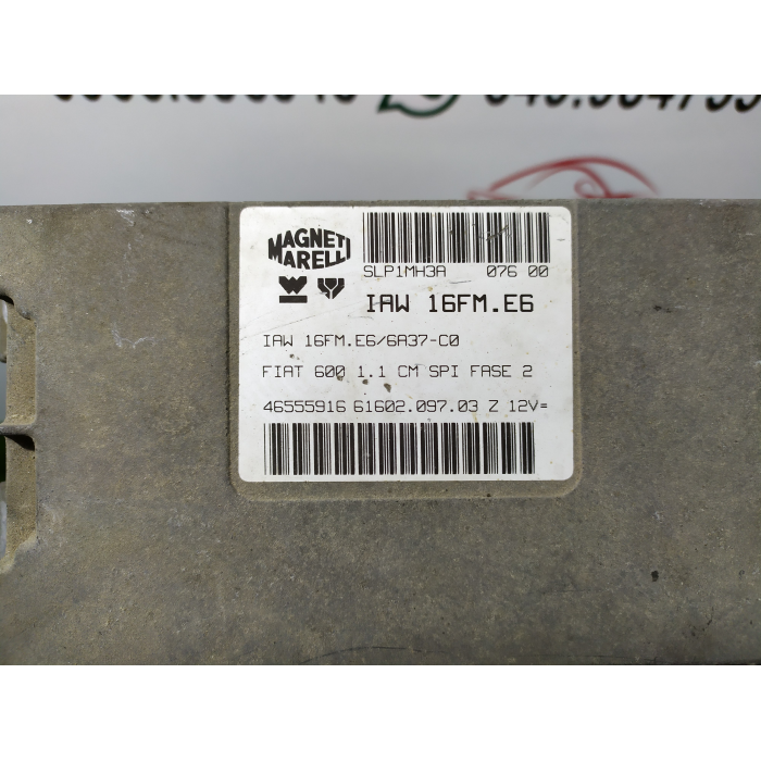46555916 CENTRALINA MOTORE FIAT SEICENTO 600 1.1 40KW 54CV (1998\2000)