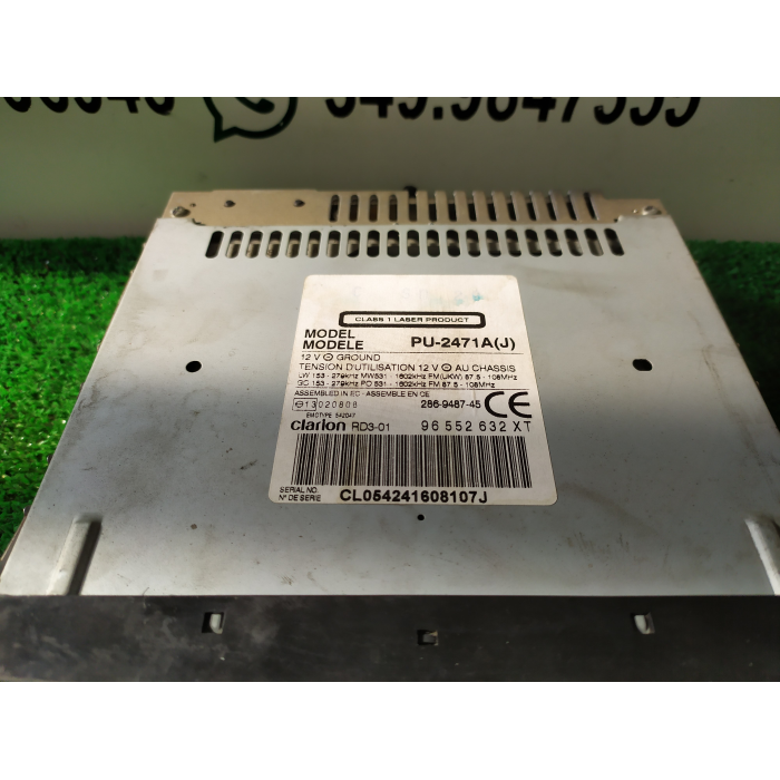96552632XT RADIO AUTORADIO STEREO CITROEN C2 1.4 HDI (2003\2009) 2004 -NO CODE-