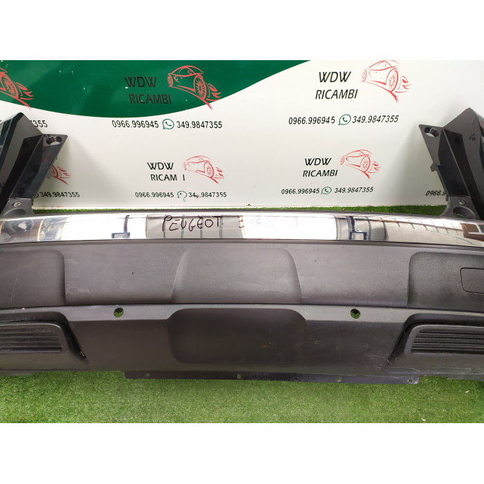 9811865077 PARAURTI POSTERIORE ORIGINALE CON FORI SENSORI PEUGEOT 3008 GT LINE 2° 