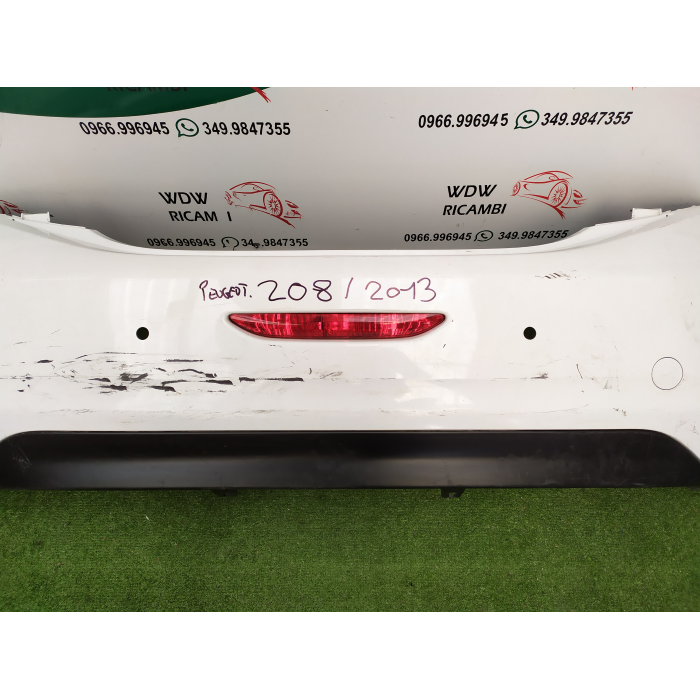 PARAURTI POSTERIORE POST BIANCO CON SENSORI PARCHEGGIO PEUGEOT 208 (2012\2019) 