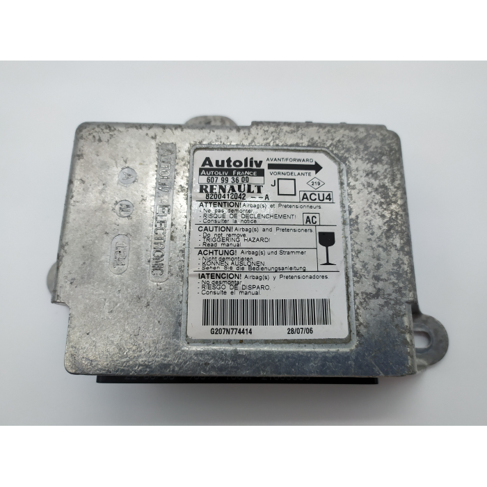 8200412042A CENTRALINA AIRBAG USATO RENAULT SCENIC 1.9 DCI (2003\2009) 2007 607993600