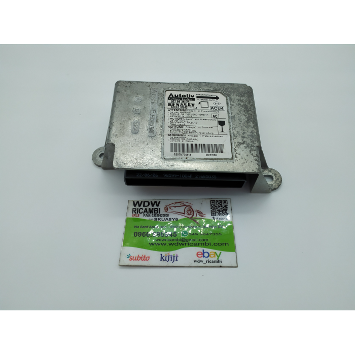 8200412042A CENTRALINA AIRBAG USATO RENAULT SCENIC 1.9 DCI (2003\2009) 2007 607993600
