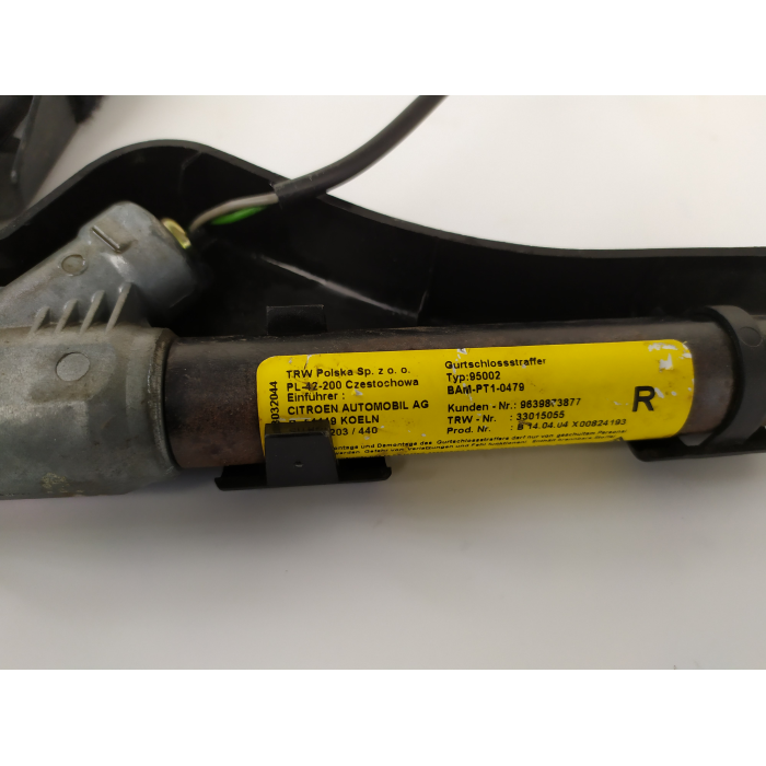 9639873877 PRETENSIONATORE CINTURA DI SICUREZZA LATO ANTERIORE DESTRO DX CITROEN C2 1.1 (2003\2009) 2004