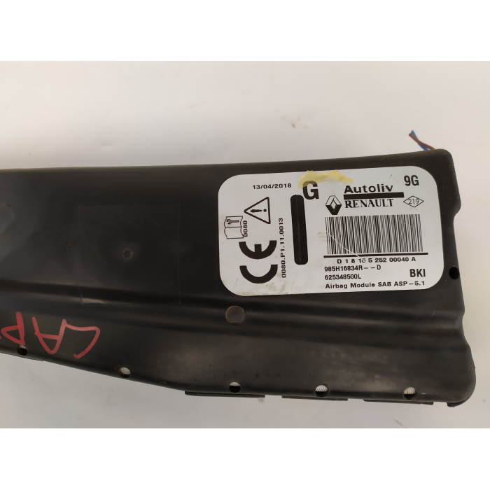 985H16834R AIRBAG SEDILE USATO LATO ANTERIORE SINISTRO SX RENAULT CAPTUR (J5) \ CLIO IV 4° (2012\2019)