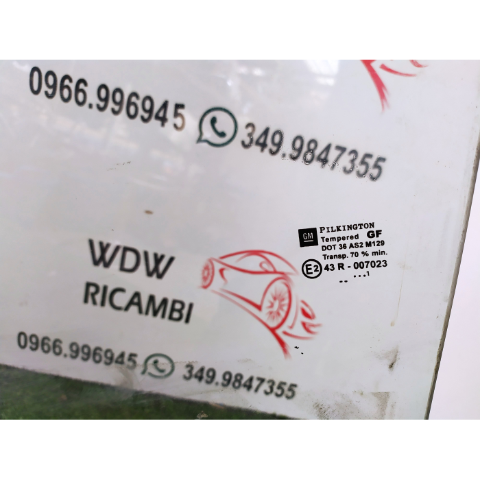 VETRO SCENDENTE USATO PORTA ANTERIORE SINISTRO SX  OPEL ZAFIRA A (1999\2005) 2001