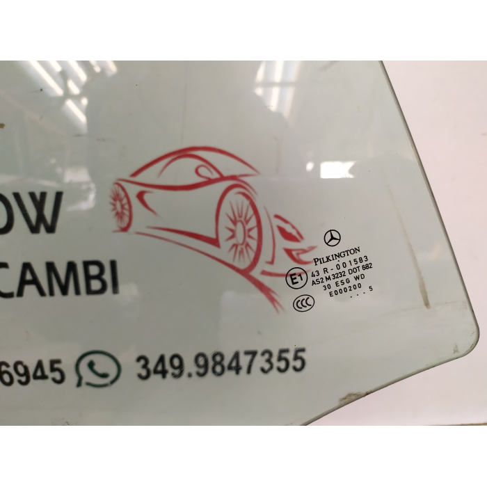 VETRO SCENDENTE PORTA POSTERIORE DESTRO DX USATO MERCEDES CLASSE A (W169) (2004\2012) 2005