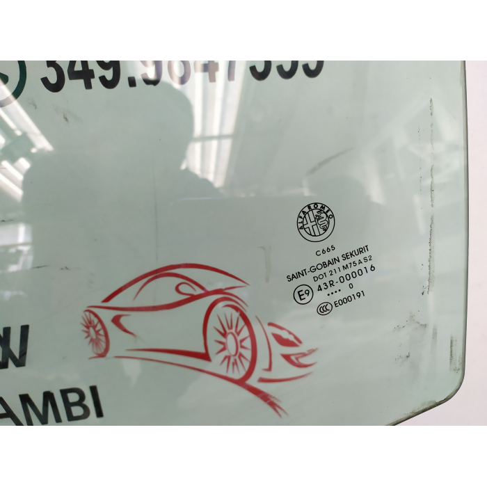 VETRO SCENDENTE USATO PORTA POSTERIORE SINISTRO SX ALFA ROMEO GIULIETTA (940) 2.0 JTDM (2010\2020)