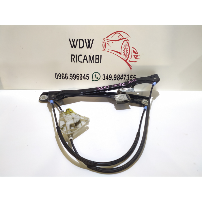 MECCANISMO ALZAVETRO PORTA ANTERIORE SINISTRO SX USATO SEAT IBIZA 1.4 16V (2002\2009) 2002 