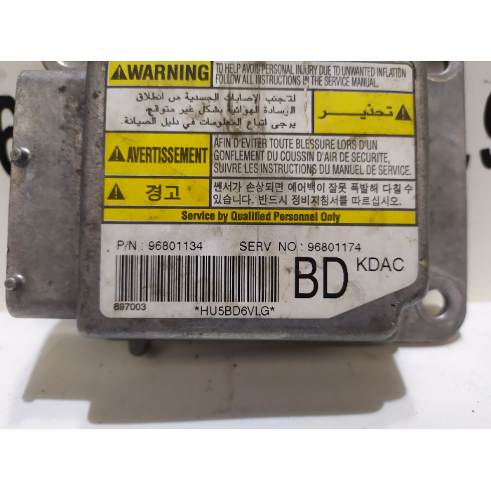 96801134 CENTRALINA CRASCH AIRBAG CHEVROLET MATIZ DAEWOO KLAK 2005-2011