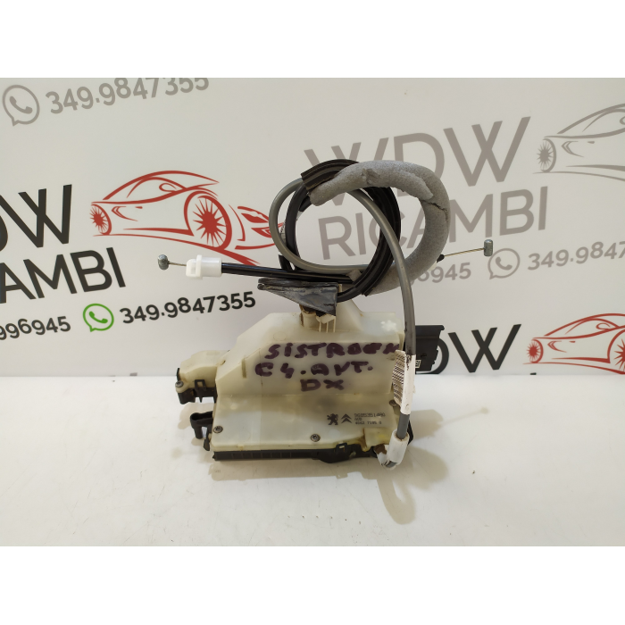 9685351480 SERRATURA CHIUSURA PORTA ANTERIORE DESTRO DX USATO CITROEN C4 2° (2010\2018)