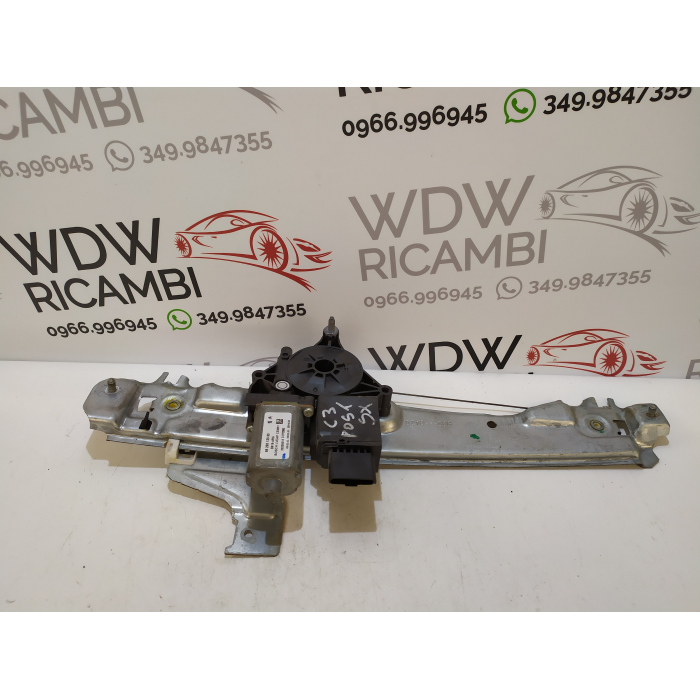 9829512080 ALZAVETRO ELETTRICO PORTA POSTERIORE SINISTRO SX USATO CITROEN C3 3° SERIE (DAL 2016>) 
