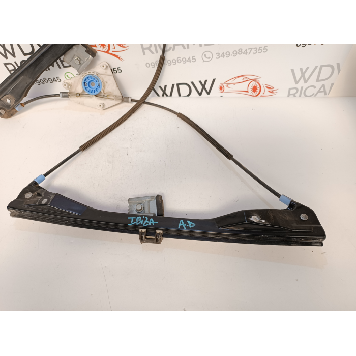 MECCANISMO ALZAVETRO PORTA ANTERIORE DESTRO DX USATO SEAT IBIZA 1.4 TDI (2002\2009) 2008
