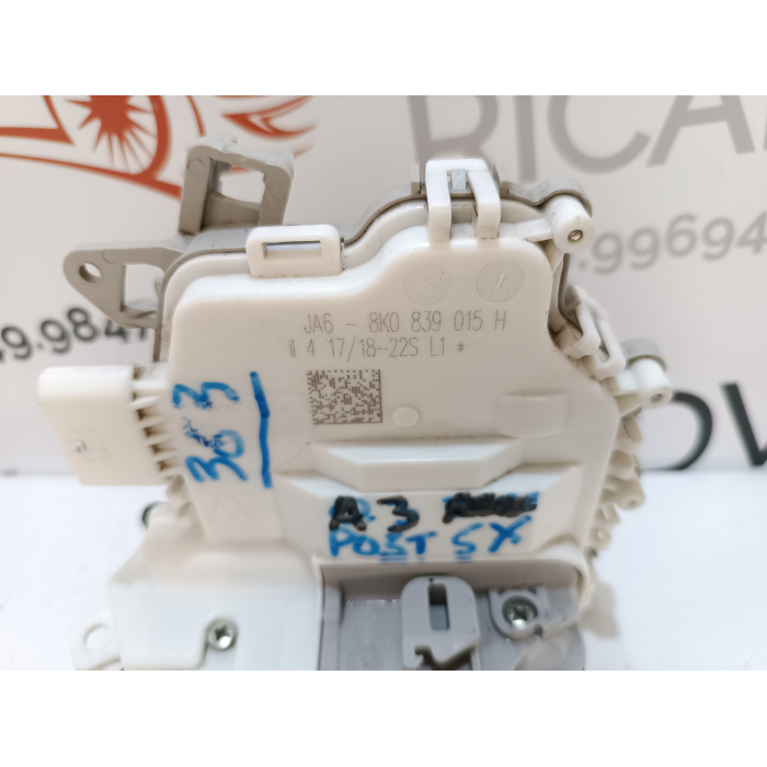 8K0839015H ART.27366 SERRATURA ELETTRICA 5 PIN PORTA POSTERIORE SINISTRO SX USATO AUDI A3 8V (2012\2019) 2016