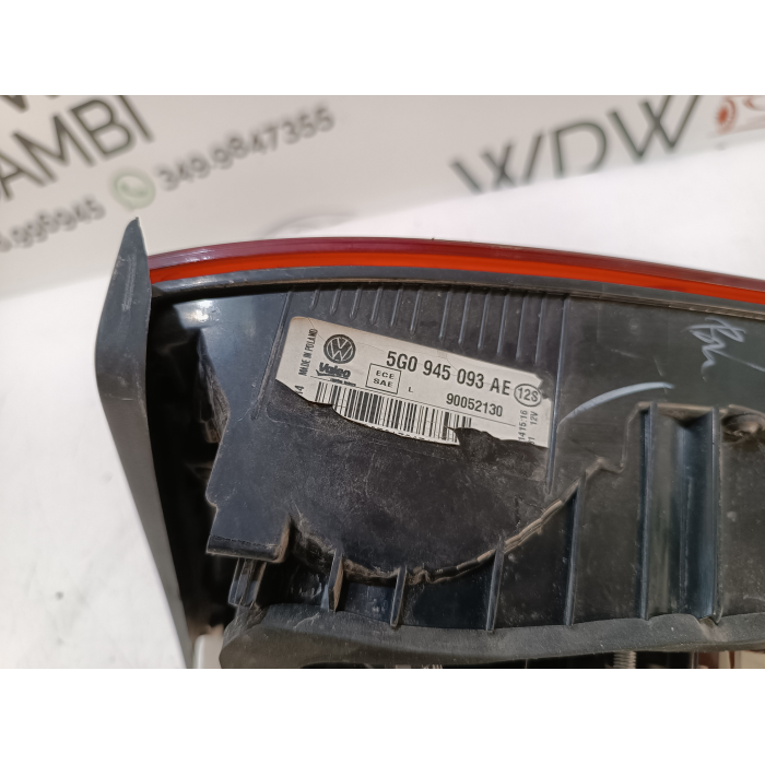 5G0945093AE FANALE STOP INTERNO POSTERIORE SINISTRO SX USATO VW GOLF VII 7 1.6 TDI (2012\2019)