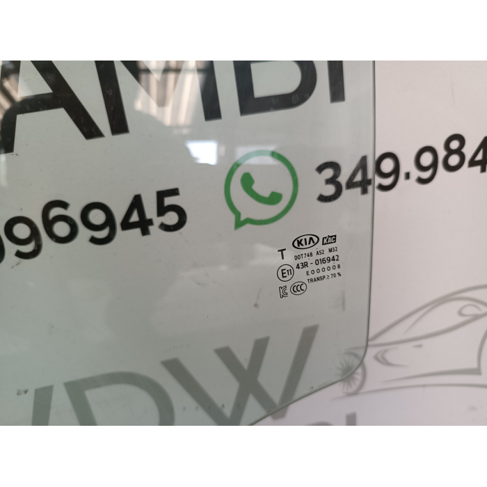 VETRO SCENDENTE PORTA POSTERIORE SINISTRO SX USATO KIA RIO (YB) 1.2 (DAL 2017 IN POI >)