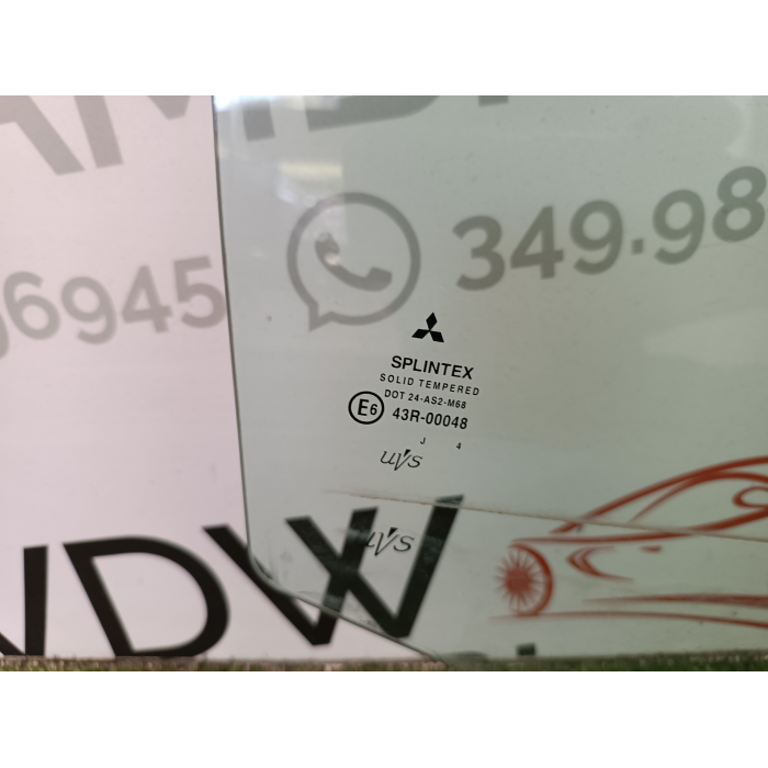 VETRO SCENDENTE POSTERIORE DESTRO DX USATO MITSUBISHI COLT Z30 CZ3 1.3 16V (04-08) 2004
