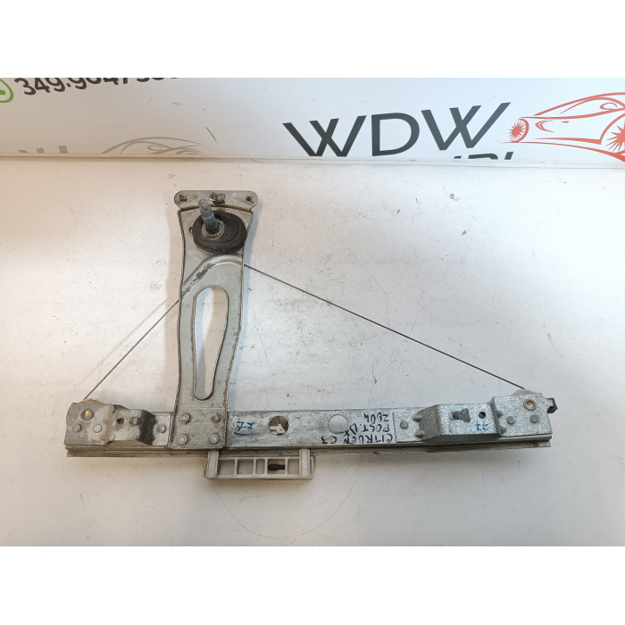 9639817380 MECCANISMO ALZAVETRO MANUALE POSTERIORE DESTRO DX CITROEN C3 2002-2009