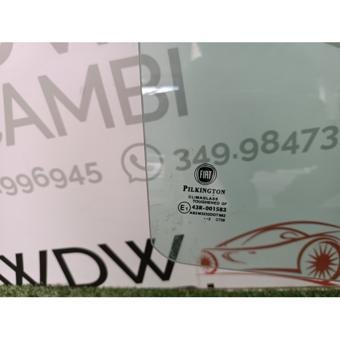 VETRO CRISTALLO SCENDENTE PORTA POSTERIORE DESTRO FIAT PUNTO EVO \ GRANDE PUNTO