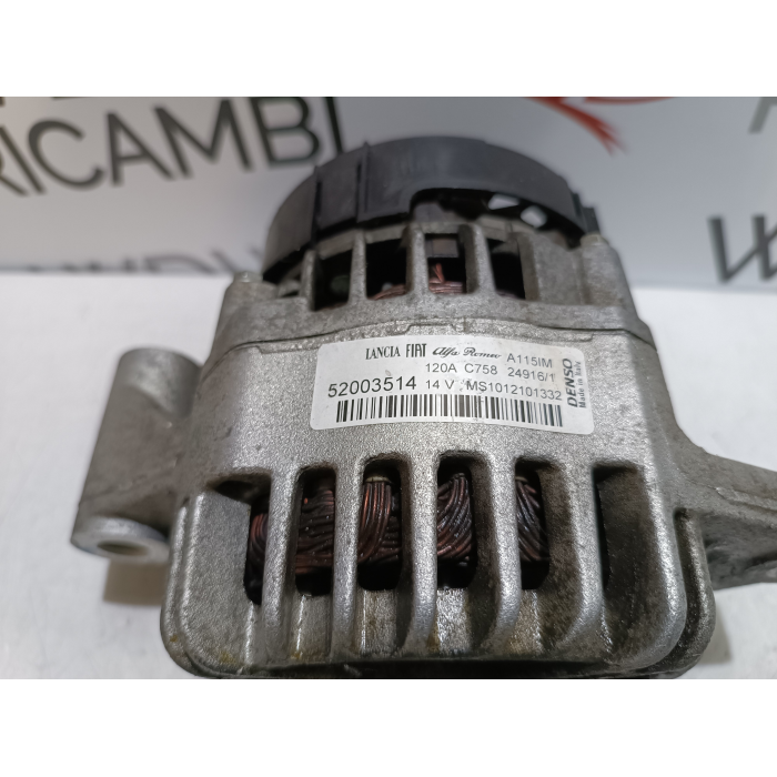 52003514 ALTERNATORE DENSO 14V 120A FIAT 500 ABARTH 595 TURISMO 1.4 (DAL 2016 IN POI >)