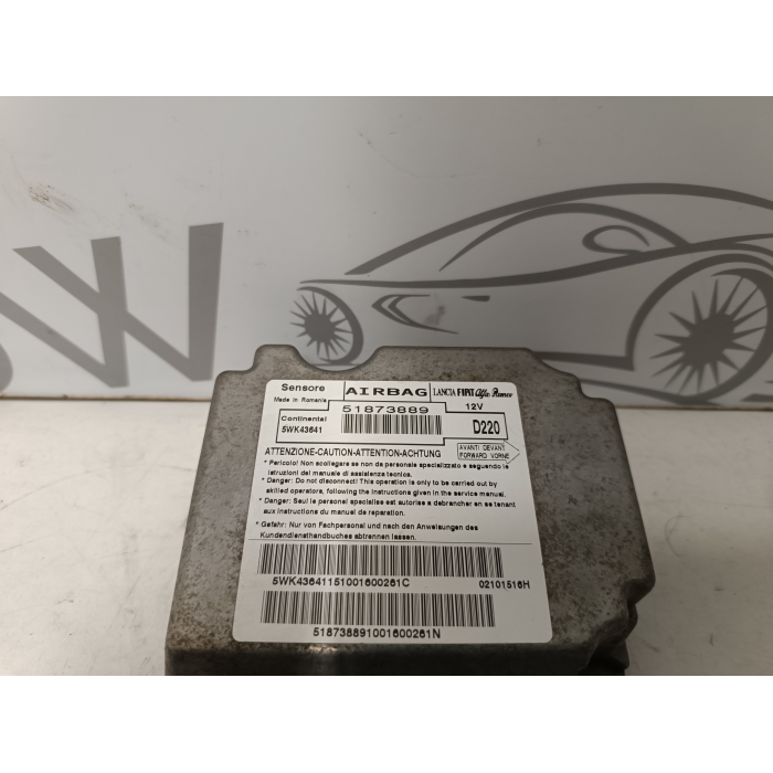 5WK43641 CENTRALINA CRASCH AIRBAG KIT CONTINENTAL FIAT BRAVO 2007 IN POI 51873889
