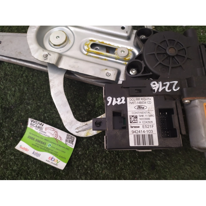 7M5T14B534CD MECCANISMO ALZAVETRO + MOTORINO POST DESTRO DX FORD KUGA 2013