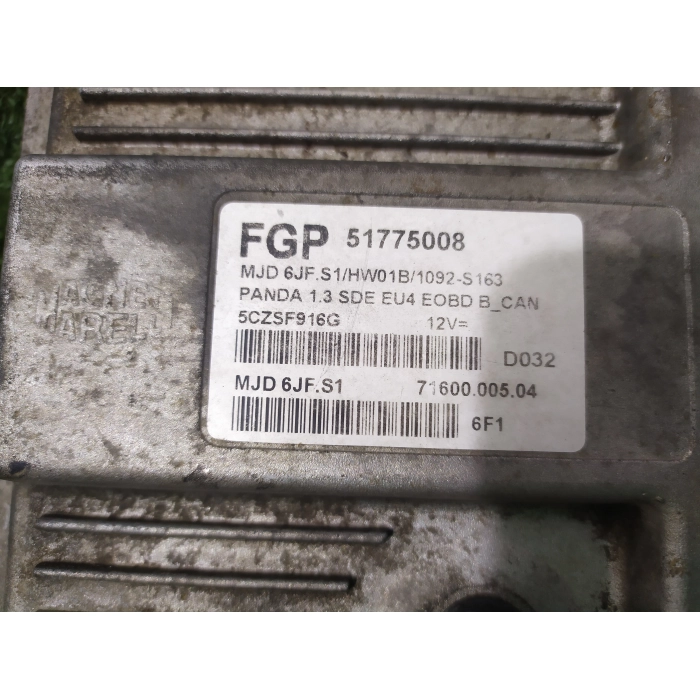 51775008 CENTRALINA MOTORE ECU FIAT PANDA ( 169 ) 2° SERIE 1.3 MJT 70CV