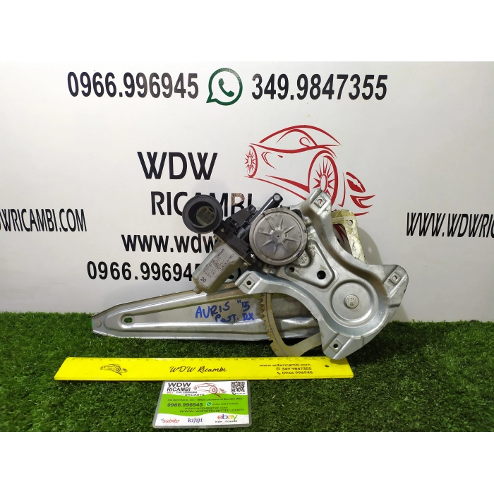 MOTORINO ALZAVETRO ALZACRISTALLO POSTERIORE POST DESTRO DX TOYOTA AURIS