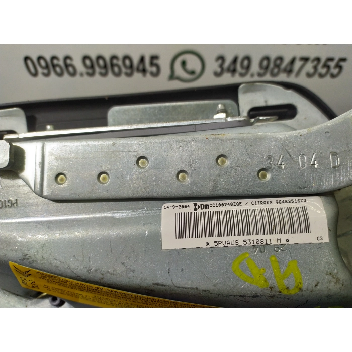 AIRBAG SEDILE ANTERIORE ANT DESTRO DX LATO PASSEGGERO CITROEN C3 (2002\2009)