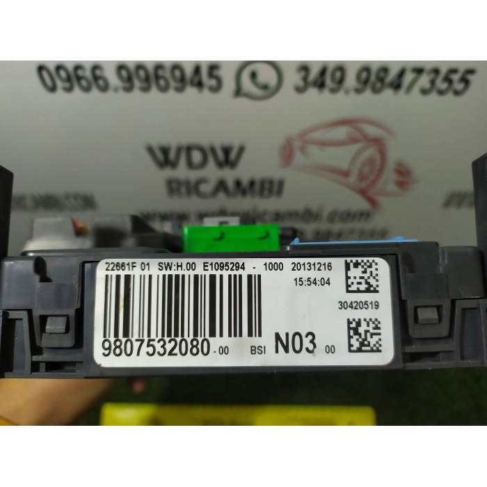 CENTRALINA SCATOLA PORTA FUSIBILI FUSIBILIERA BODY COMPUTER PEUGEOT 208