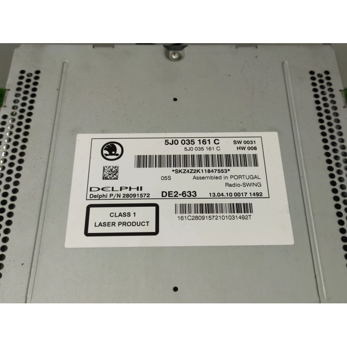 AUTORADIO RADIO STEREO MP3 LETTORE CD SKODA FABIA 1.6 TDI 5J (2007\2014)