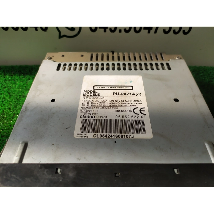 96552632XT RADIO AUTORADIO STEREO CITROEN C2 1.4 HDI (2003\2009) 2004 -NO CODE-