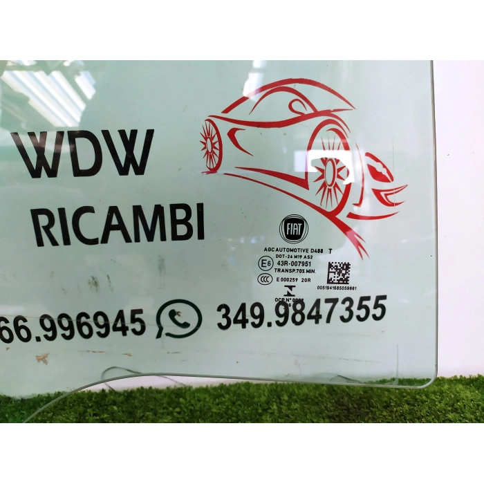 VETRO CRISTALLO SCENDENTE PORTA POSTERIORE DESTRO DX FIAT 500X 1.6 MTJ (DAL 2014 IN POI >) 2016