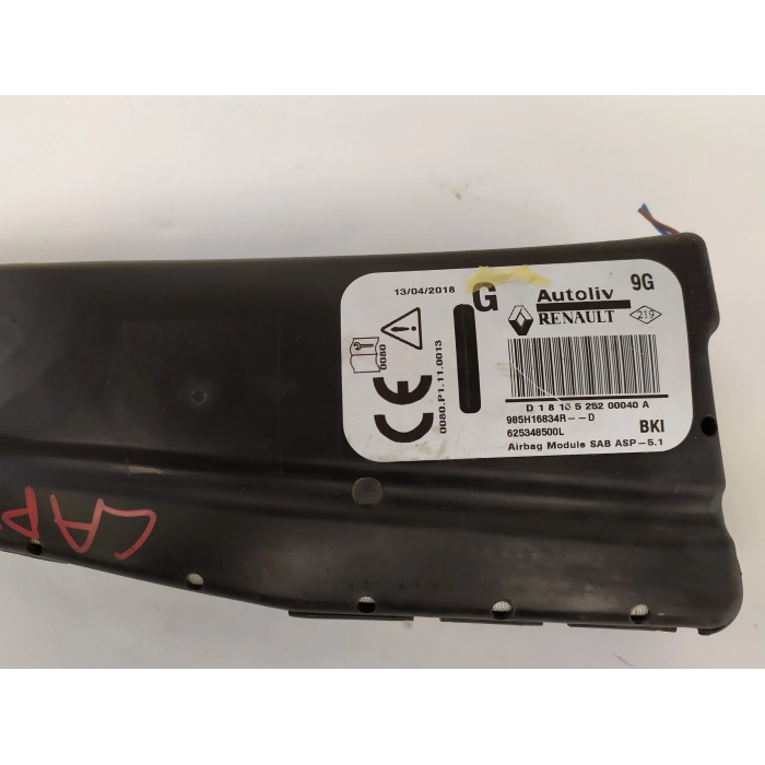 985H16834R AIRBAG SEDILE USATO LATO ANTERIORE SINISTRO SX RENAULT CAPTUR (J5) \ CLIO IV 4° (2012\2019)