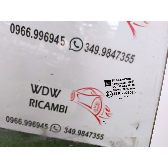VETRO SCENDENTE USATO PORTA ANTERIORE SINISTRO SX OPEL ZAFIRA A (1999\2005) 2001
