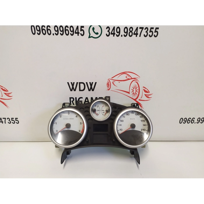 A2C53065547 QUADRO QUADRANTE TACHIMETRO CONTACHILOMETRI PEUGEOT 207 1.4 50KW 2007