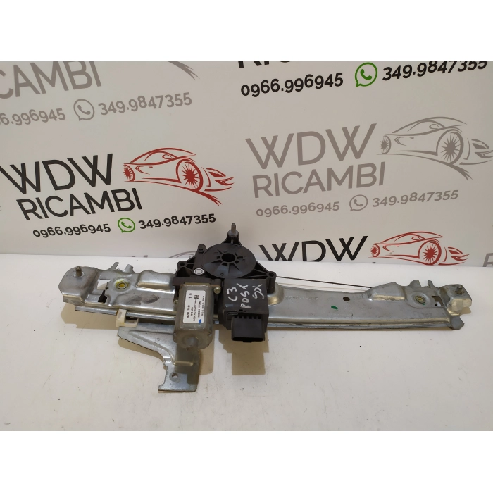 9829512080 ALZAVETRO ELETTRICO PORTA POSTERIORE SINISTRO SX USATO CITROEN C3 3° SERIE (DAL 2016>)