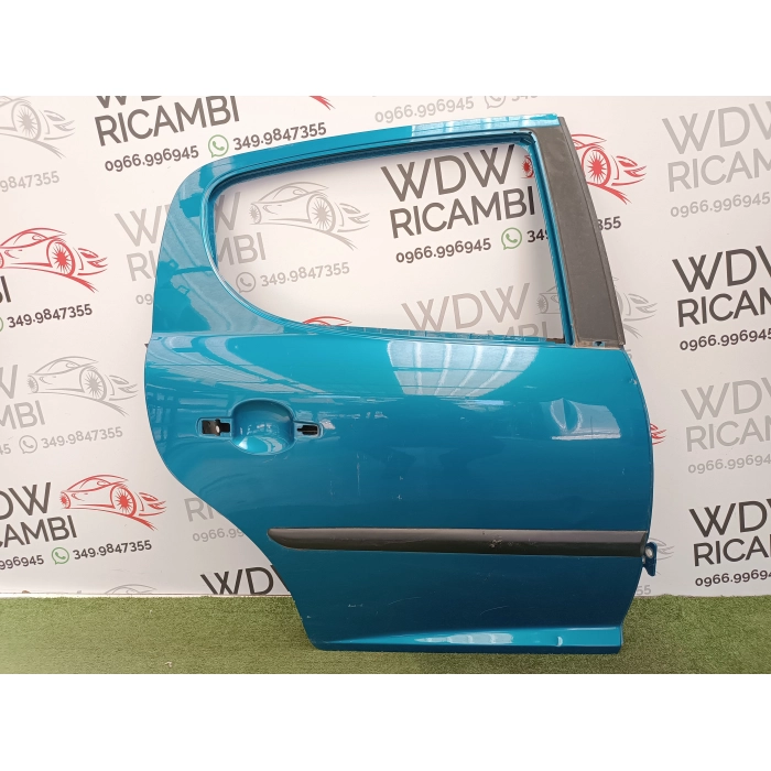 PORTA PORTIERA SPORTELLO LATO POSTERIORE DESTRO DX USATO BLU PEUGEOT 207 (2006\2015)