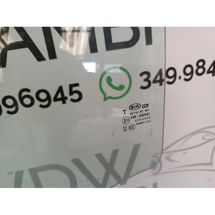 VETRO SCENDENTE PORTA POSTERIORE SINISTRO SX USATO KIA RIO (YB) 1.2 (DAL 2017 IN POI >)
