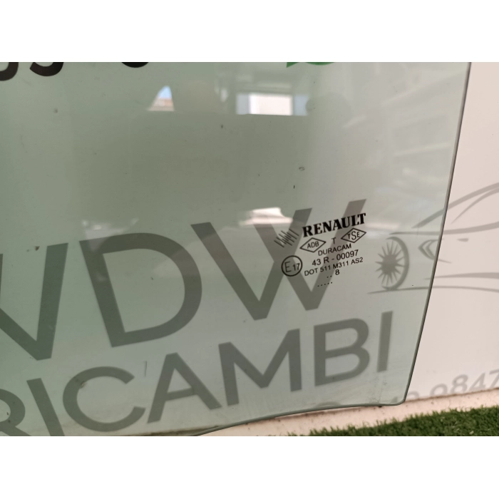 VETRO SCENDENTE PORTA POSTERIORE SINISTRO SX RENAULT CLIO 3° (2005\2013)