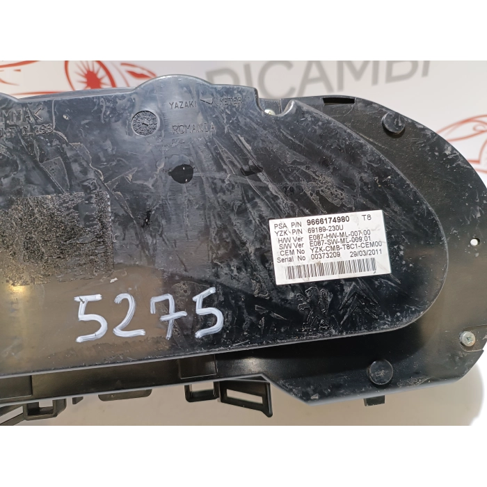 9666174980 QUADRO STRUMENTI CONTACHILOMETRI PEUGEOT 3008 1.6 (2009\2013) ORIGINALE